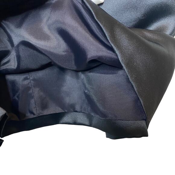 Vintage Luxe by Sheila Yen Black Satin A-Line Asymmetrical Cocktail Dress size 4 - Picture 6 of 8